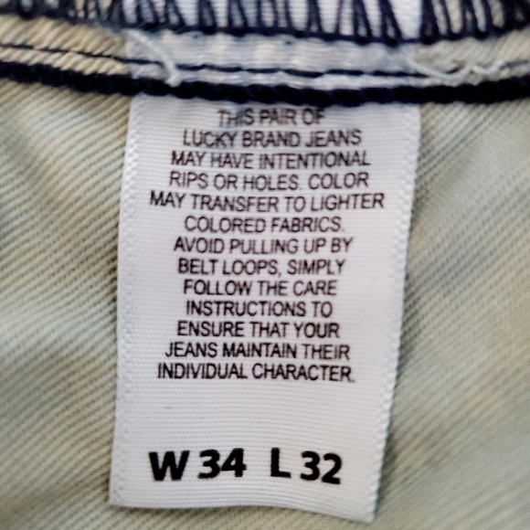 Lucky Brand Men's Blue Vintage Straight Jeans Size W34xL32 - Picture 10 of 11